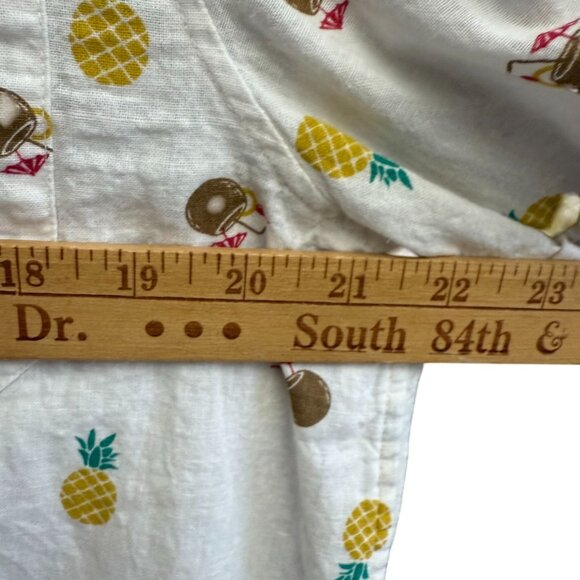 Bruno Milano Modern Fit Pineapple All Over Print Button Down Shirt Men Large - Picture 7 of 8